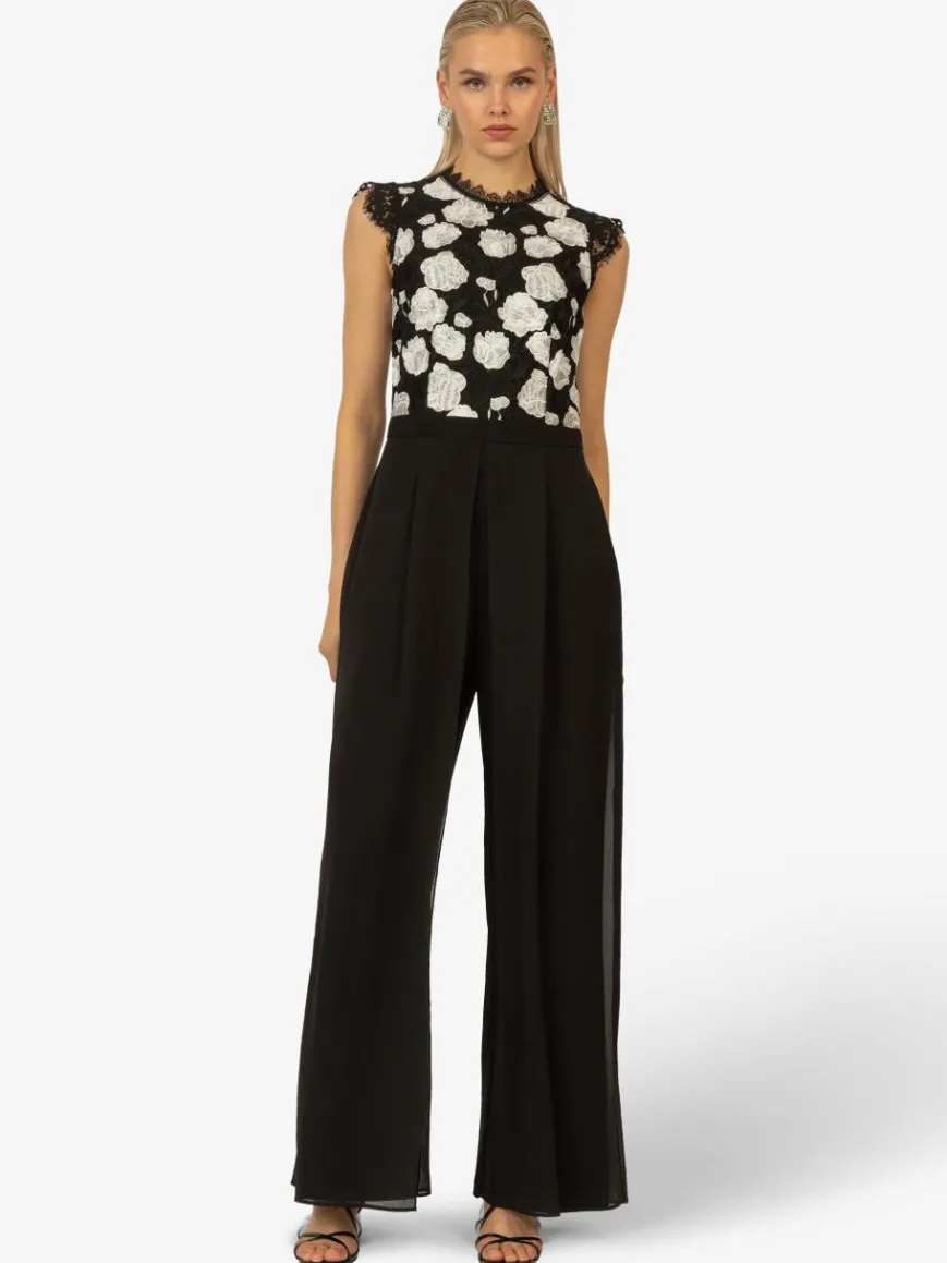 Kraimod Hosen*Damen Abendoverall schwarz gemustert