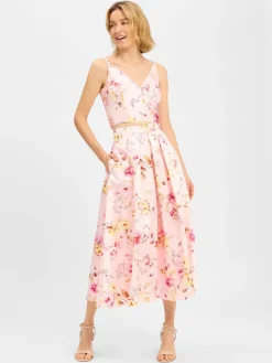 Swing Röcke|Kleider*Damen A-Linien-Rock rosa pink gemustert