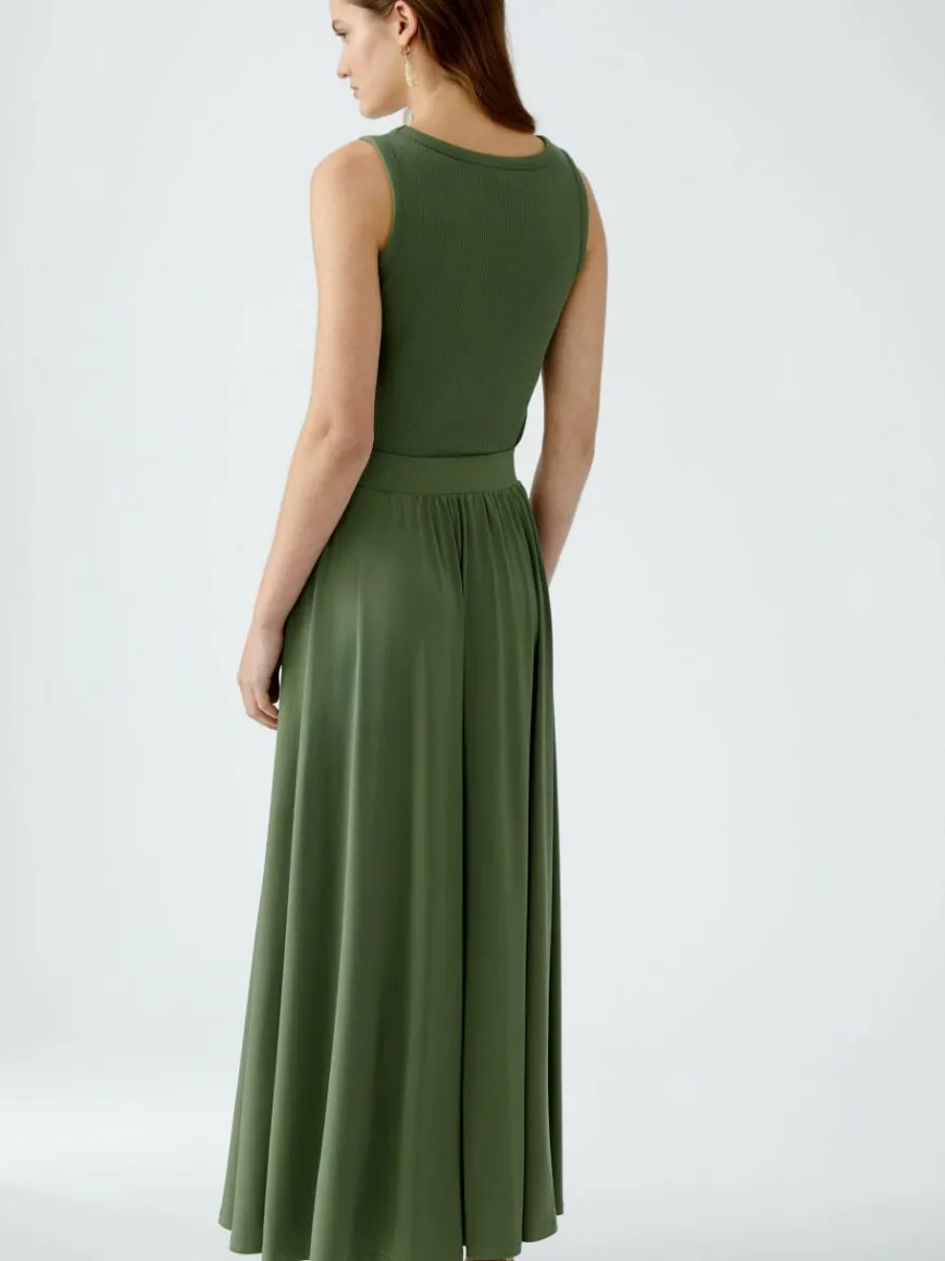 Oui Röcke*Damen A-Linien-Rock oliv uni