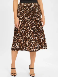 Betty & Co Röcke*Damen A-Linien-Rock schwarz braun gemustert