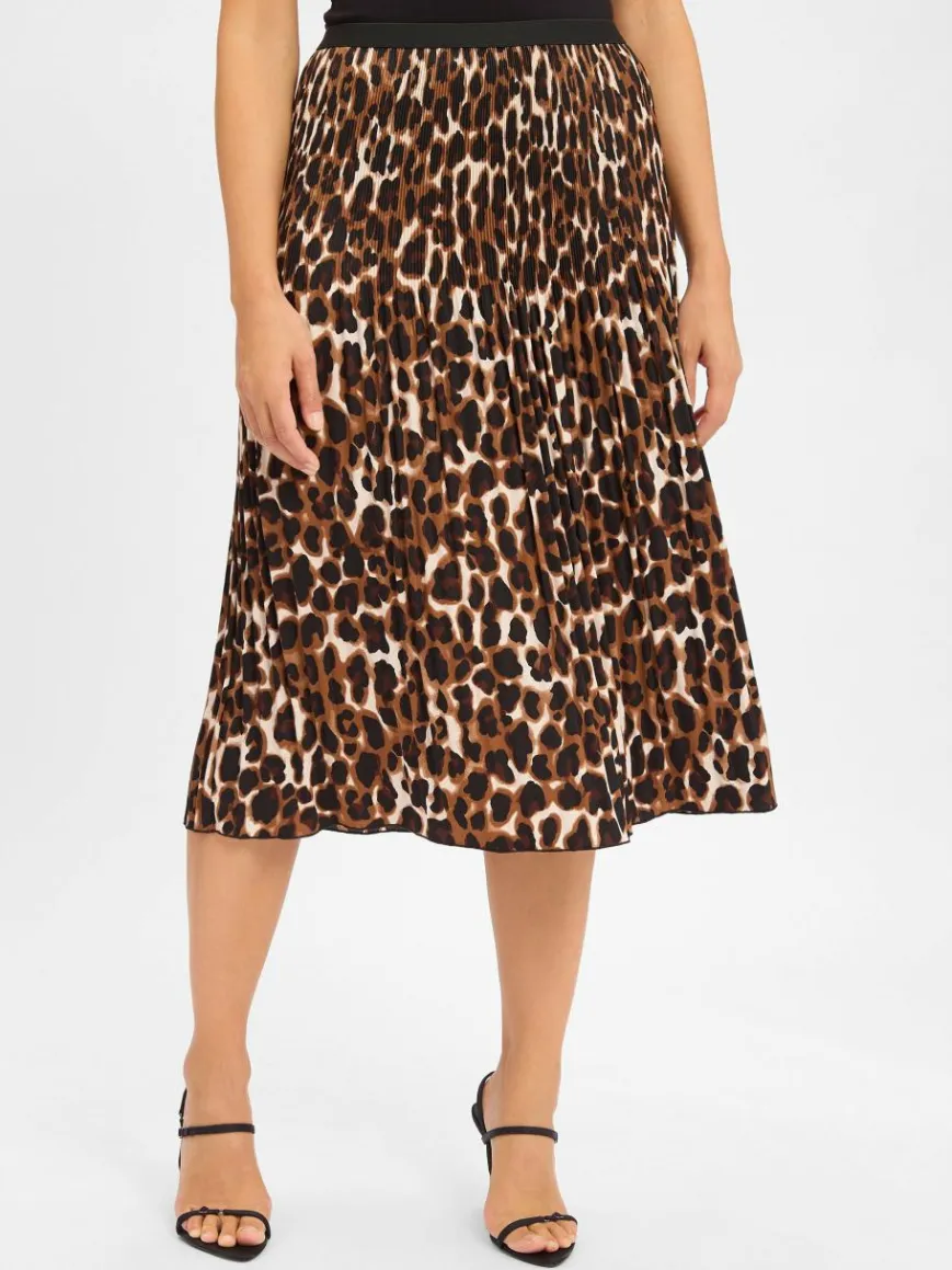 Betty & Co Röcke*Damen A-Linien-Rock schwarz braun gemustert