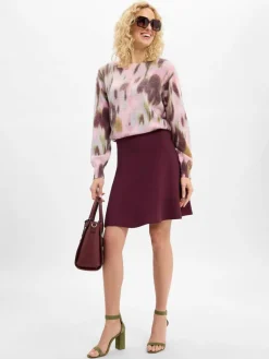 Nümph Röcke*Damen A-Linien-Rock - Nulilypilly aubergine uni