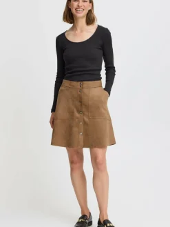 OXMO Röcke*Damen A-Linien-Rock - OXJune braun uni