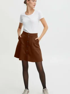 OXMO Röcke*Damen A-Linien-Rock - OXJune braun uni