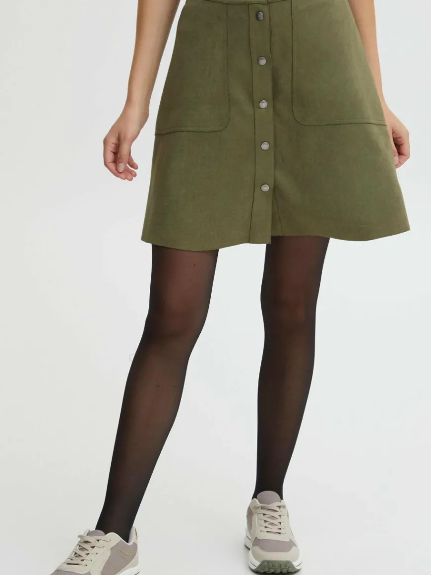 OXMO Röcke*Damen A-Linien-Rock - OXJune oliv uni