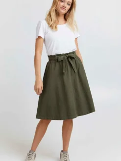 OXMO Röcke*Damen A-Linien-Rock - OXLerke oliv uni