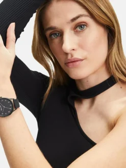 Tamaris Uhren*Damen Armbanduhr schwarz uni