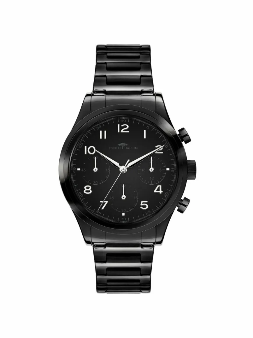 Fynch-Hatton Uhren*Damen Armbanduhr schwarz uni
