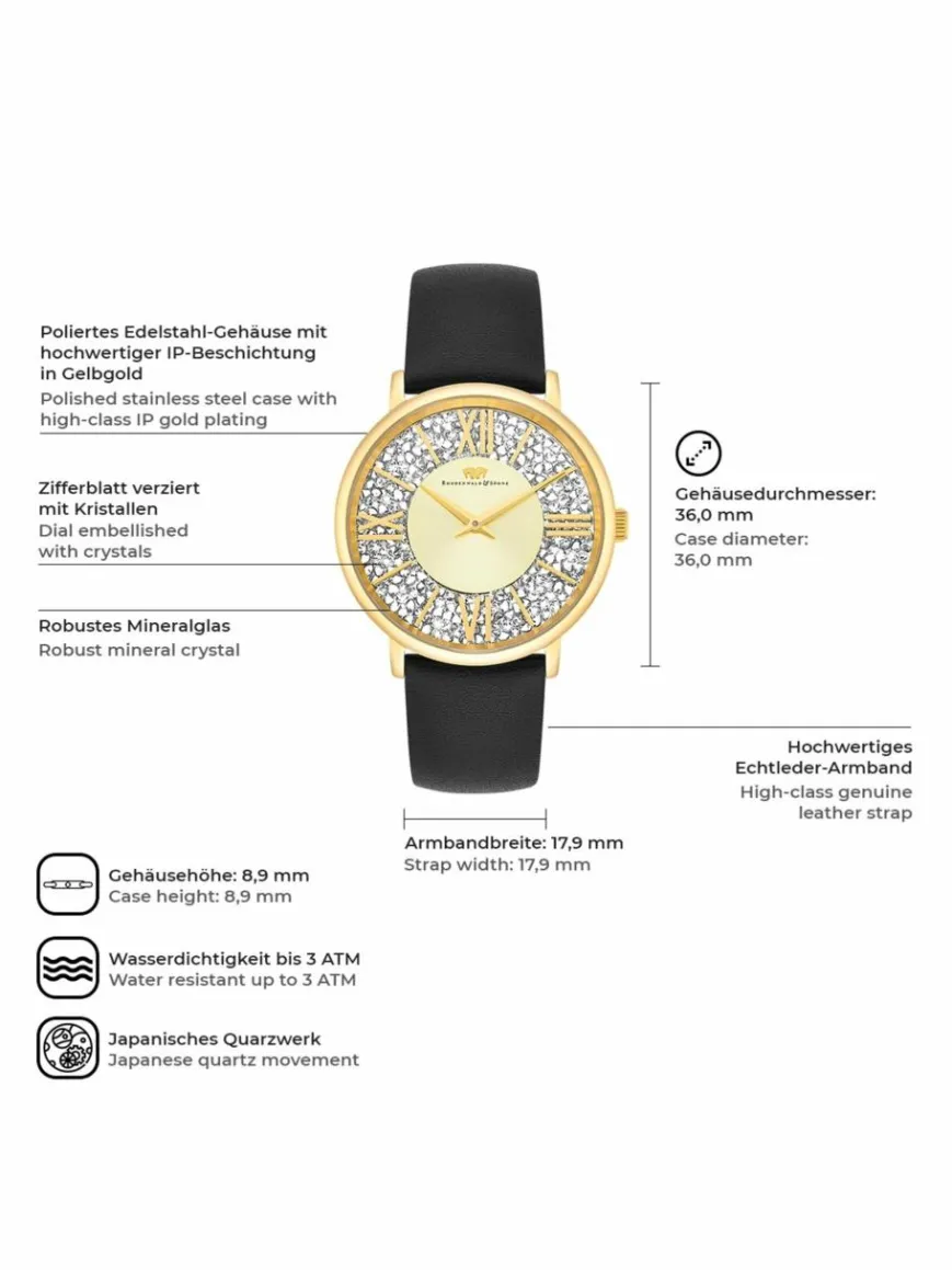 Rhodenwald & Söhne Uhren*Damen Armband-Uhr - Pamina gold uni