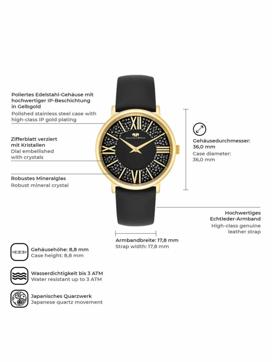 Rhodenwald & Söhne Uhren*Damen Armband-Uhr - Pamina gold uni