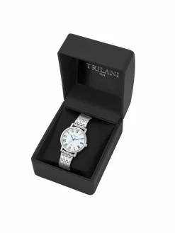 Trilani Uhren*Damen Armband-Uhr Quarzuhr silber uni