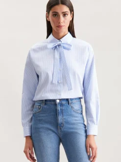 Seidensticker Blusen*Damen Ausgestellte Bluse - Gestreift blau gestreift