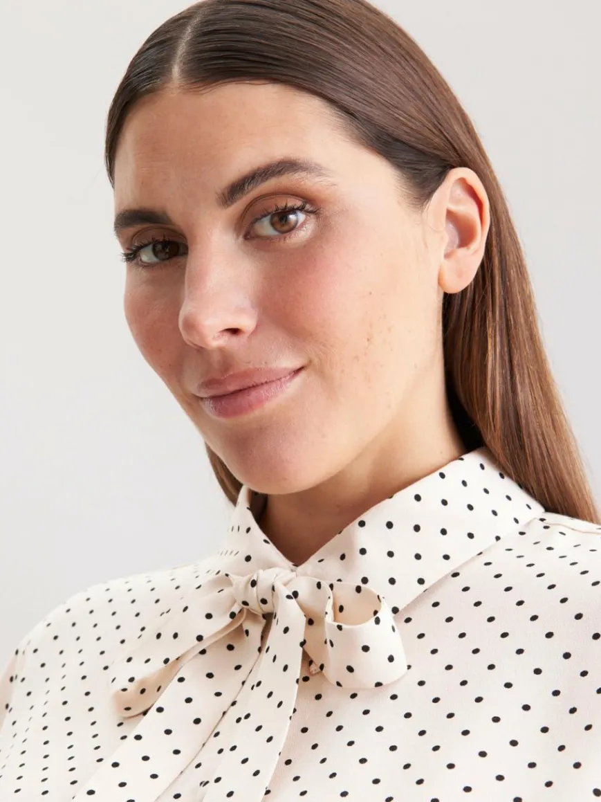 Seidensticker Blusen*Damen Ausgestellte Bluse - Druck weiß bedruckt