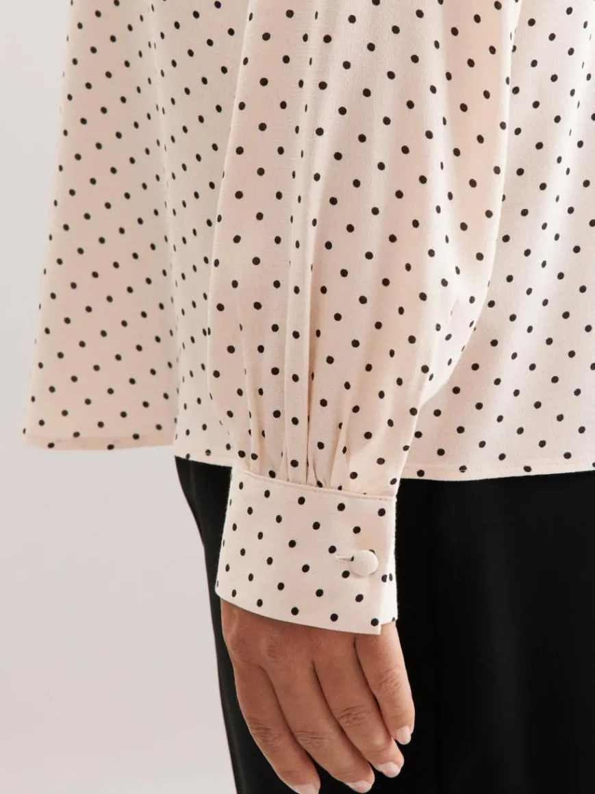 Seidensticker Blusen*Damen Ausgestellte Bluse - Druck weiß bedruckt