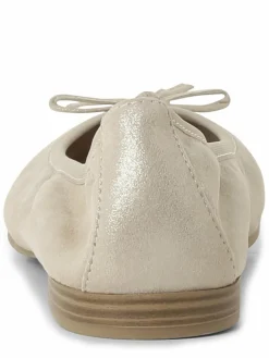 Tamaris Ballerinas*Damen Ballerinas aus Leder beige uni