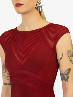 Kraimod Kleider*Damen Bandagekleid bordeaux uni