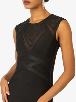 Kraimod Kleider*Damen Bandagekleid schwarz uni