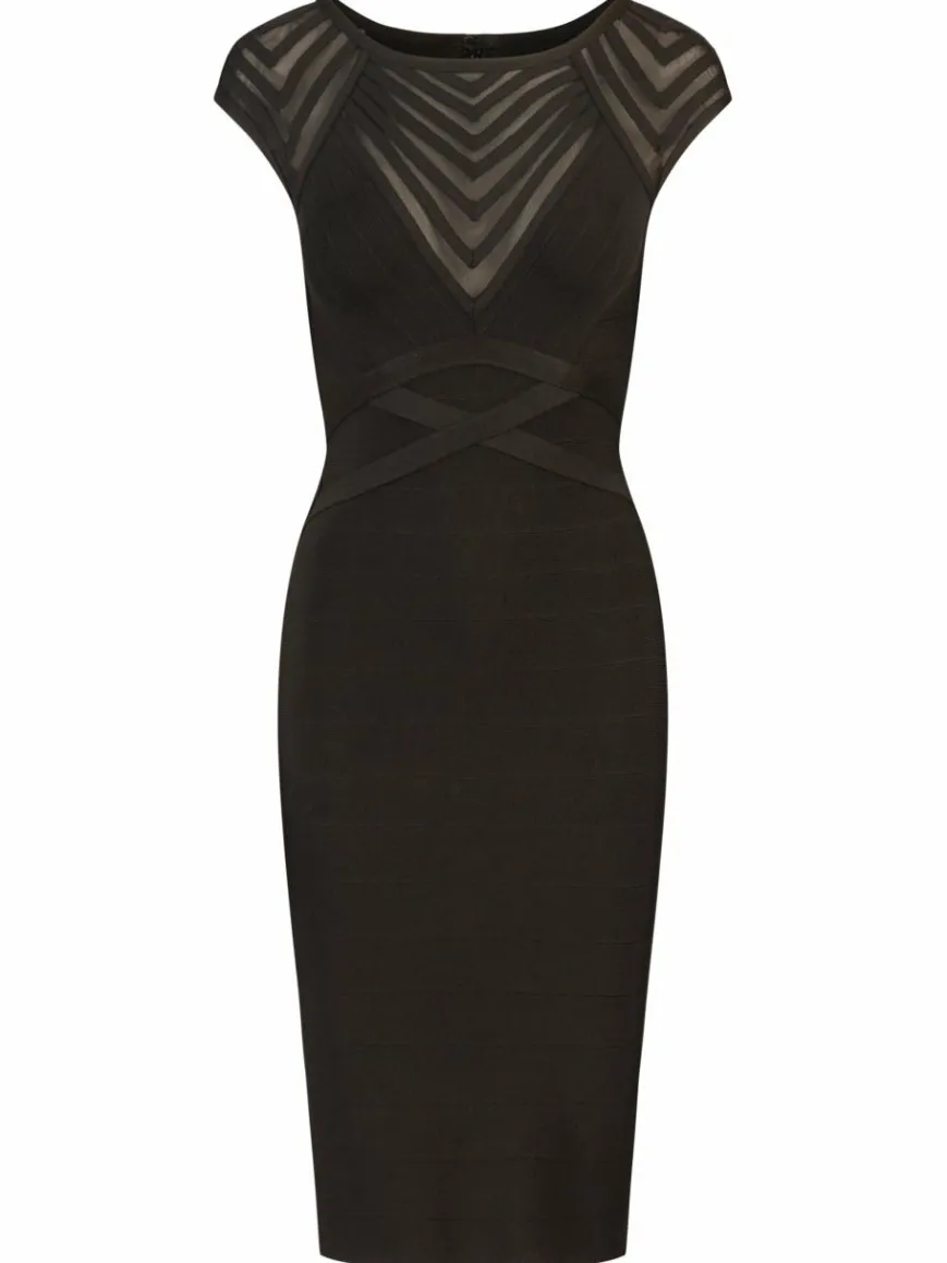 Kraimod Kleider*Damen Bandagekleid schwarz uni