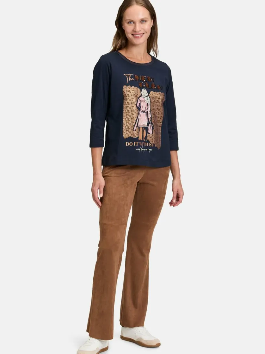 Betty Barclay Shirts & Tops*Damen Basic Shirt braun blau bedruckt