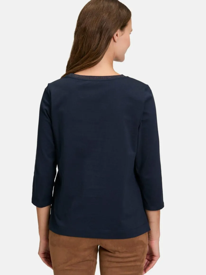 Betty Barclay Shirts & Tops*Damen Basic Shirt braun blau bedruckt