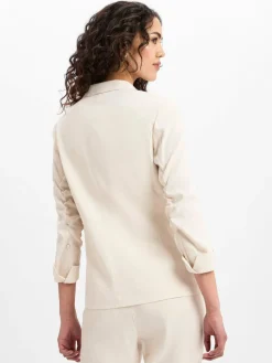 Marc Cain Collections Blazer*Damen Baukasten-Blazer mit Leinenanteil ecru uni