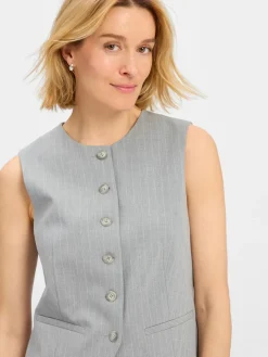 Marie Lund Jacken & Westen*Damen Baukasten-Weste hellgrau gestreift