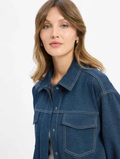 Olsen Blazer*Damen Übergangsjacke indigo meliert