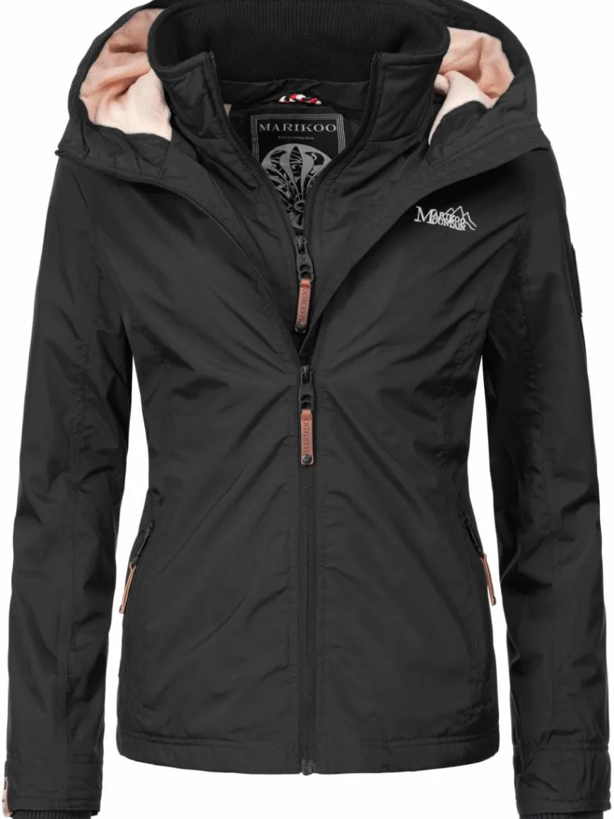 Marikoo Jacken & Westen*Damen Übergangsjacke - Erdbeere schwarz uni