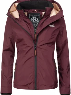 Marikoo Jacken & Westen*Damen Übergangsjacke - Erdbeere bordeaux uni