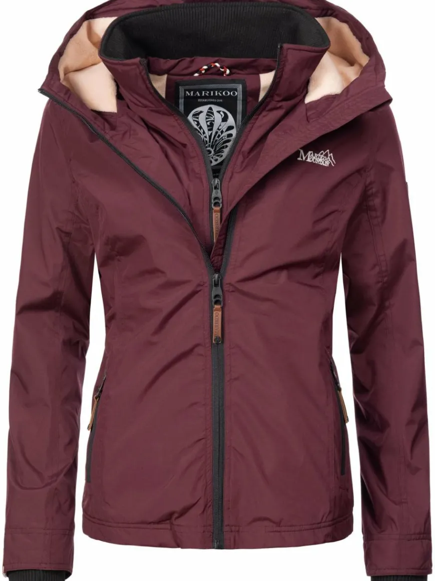 Marikoo Jacken & Westen*Damen Übergangsjacke - Erdbeere bordeaux uni
