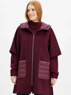 comma Jacken & Westen*Damen Übergangsjacke mit Woll-Anteil bordeaux uni