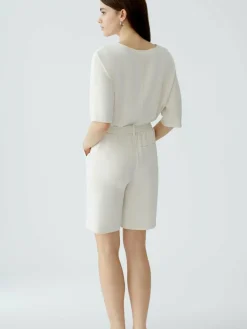 Oui Hosen*Damen Bermuda ecru uni