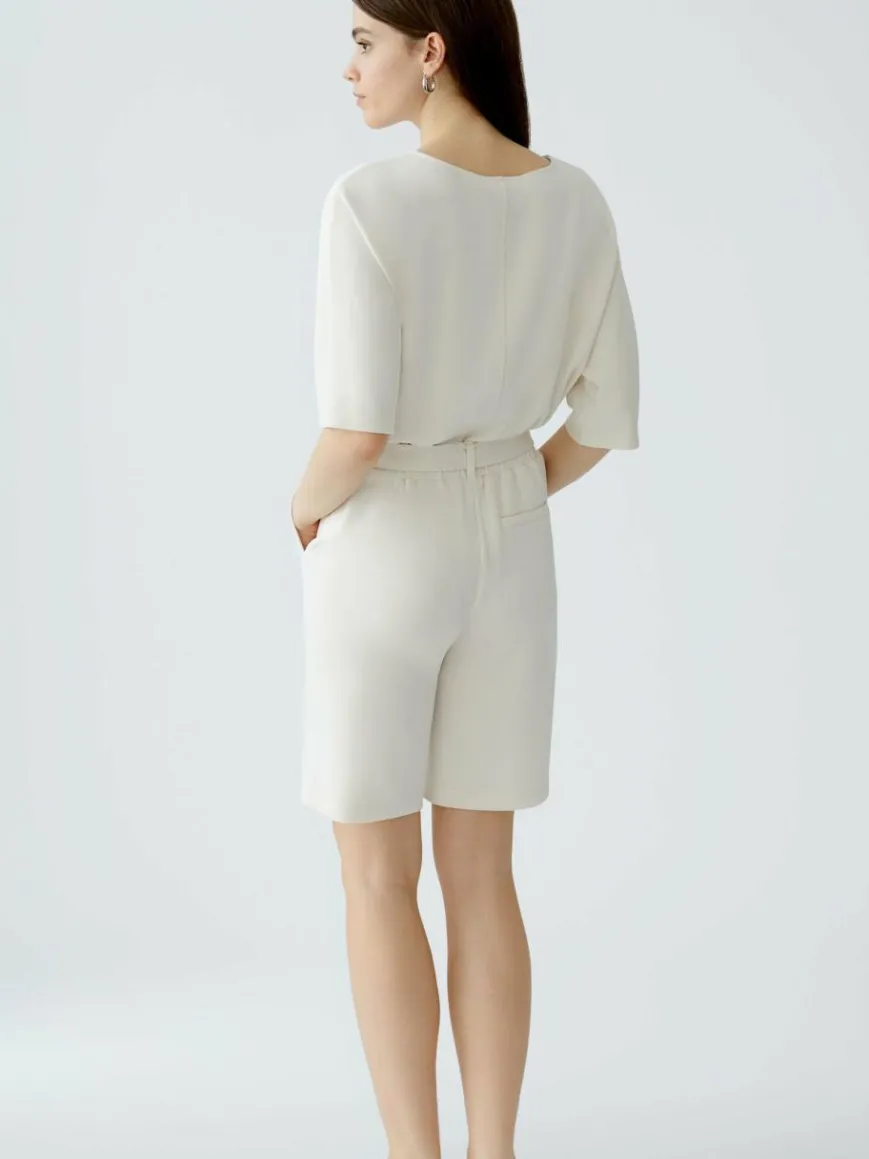 Oui Hosen*Damen Bermuda ecru uni