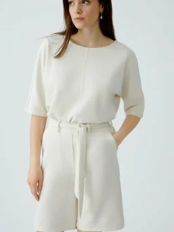 Oui Hosen*Damen Bermuda ecru uni