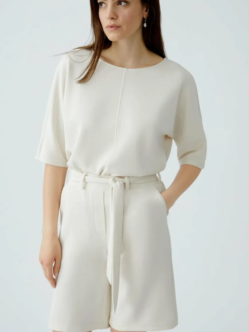 Oui Hosen*Damen Bermuda ecru uni