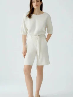 Oui Hosen*Damen Bermuda ecru uni