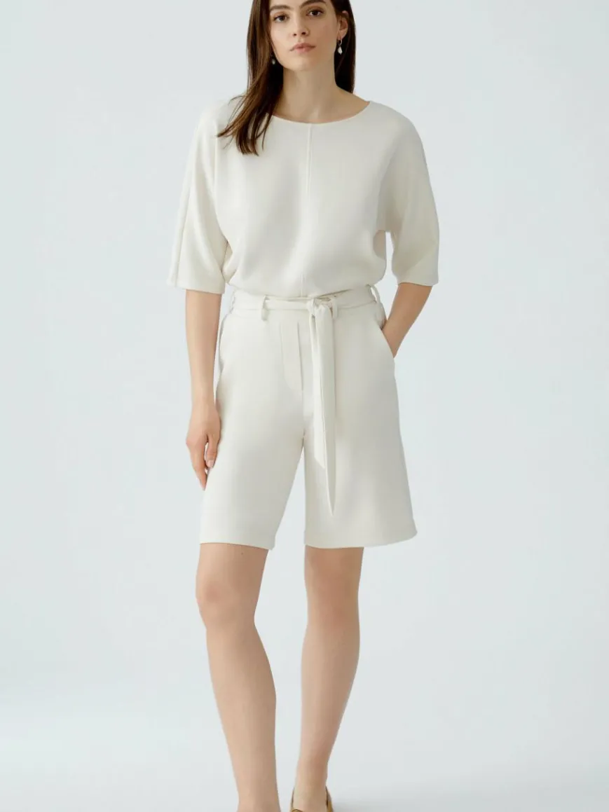 Oui Hosen*Damen Bermuda ecru uni
