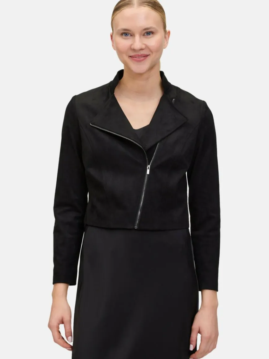 Vera Mont Blazer*Damen Bikerjacke schwarz uni