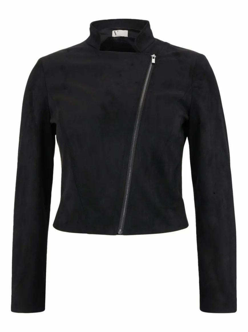 Vera Mont Blazer*Damen Bikerjacke schwarz uni