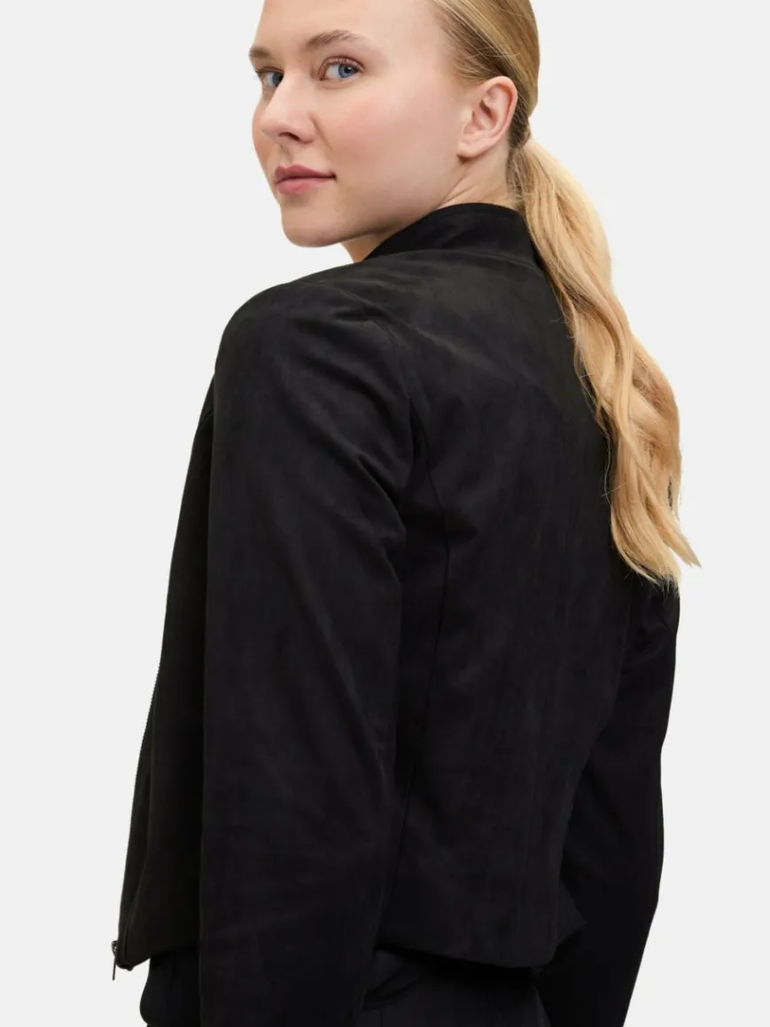 Vera Mont Blazer*Damen Bikerjacke schwarz uni