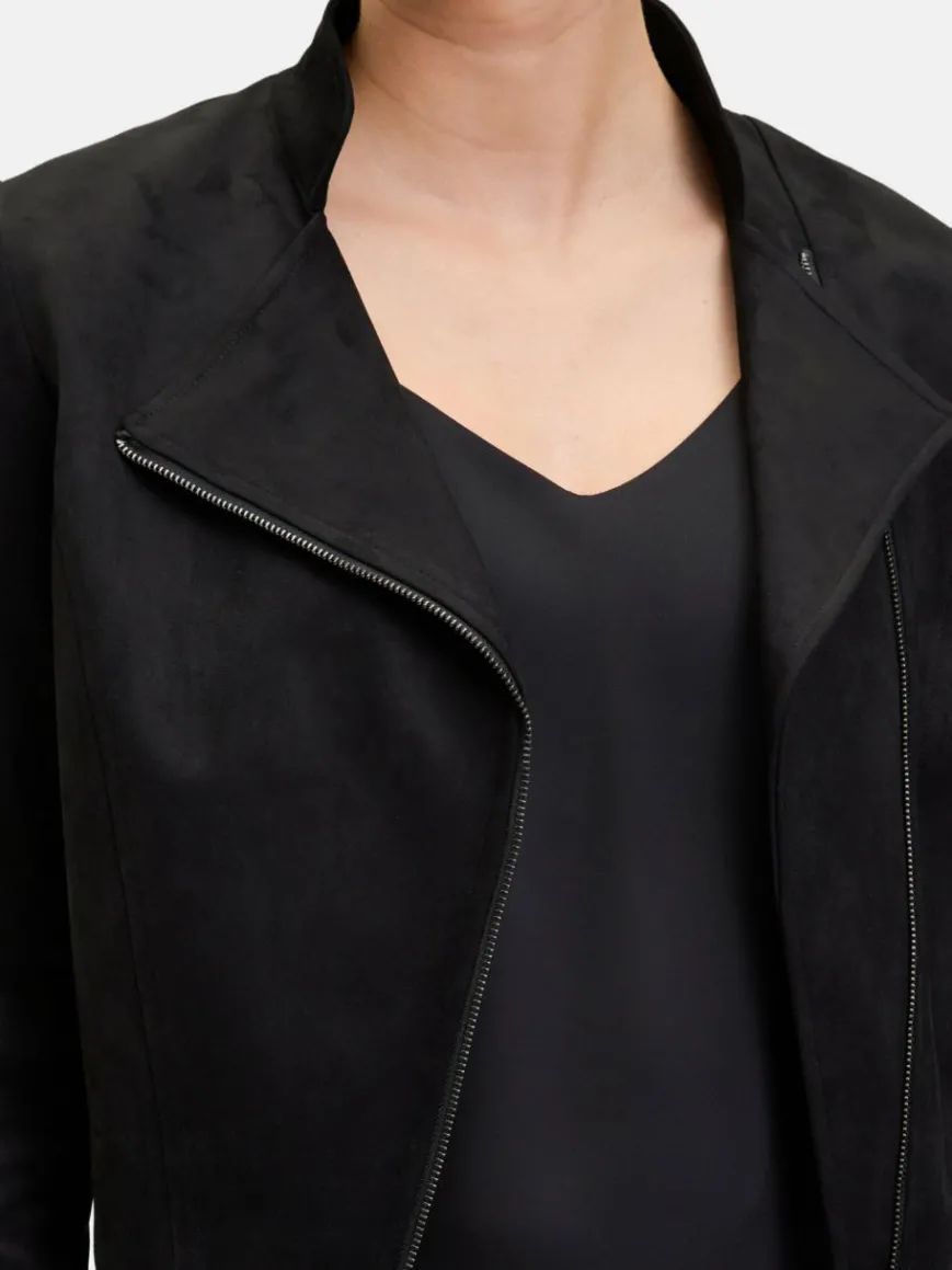 Vera Mont Blazer*Damen Bikerjacke schwarz uni