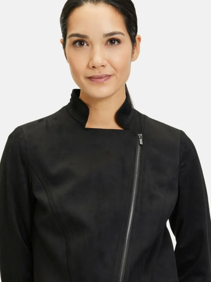 Vera Mont Blazer*Damen Bikerjacke schwarz uni