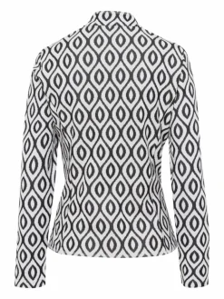 Frank Walder Blazer*Damen Blazer weiß blau gemustert