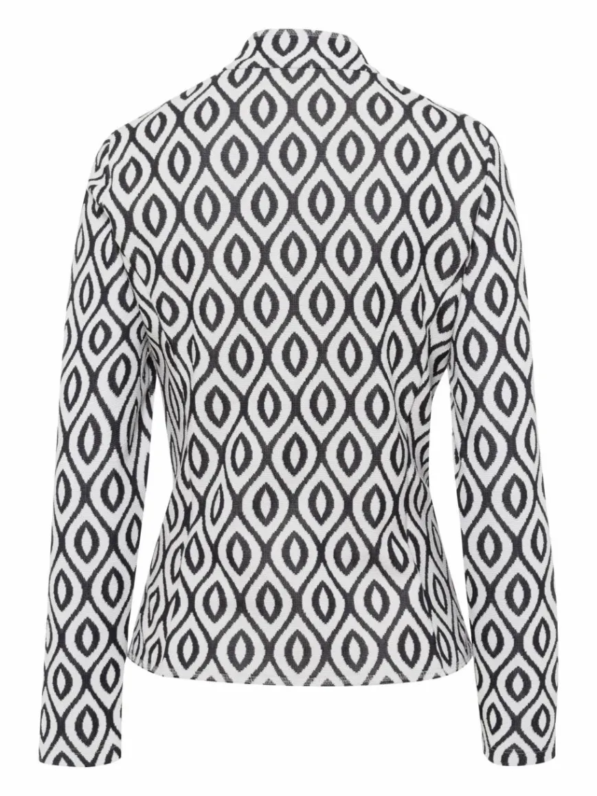 Frank Walder Blazer*Damen Blazer weiß blau gemustert