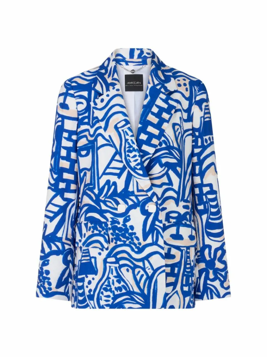 Marc Cain Blazer*Damen Blazer blau gemustert