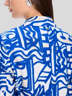 Marc Cain Blazer*Damen Blazer blau gemustert