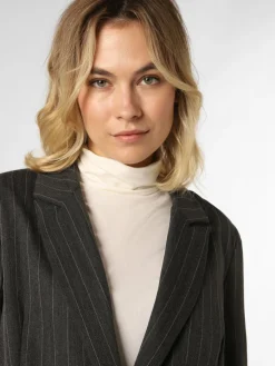 Aygill's Blazer*Damen Blazer anthrazit weiß gestreift