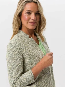 Frank Walder Blazer*Damen Blazer grün mehrfarbig uni