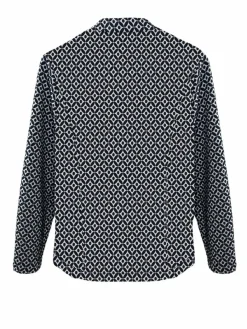 Frank Walder Blazer*Damen Blazer weiß blau gemustert