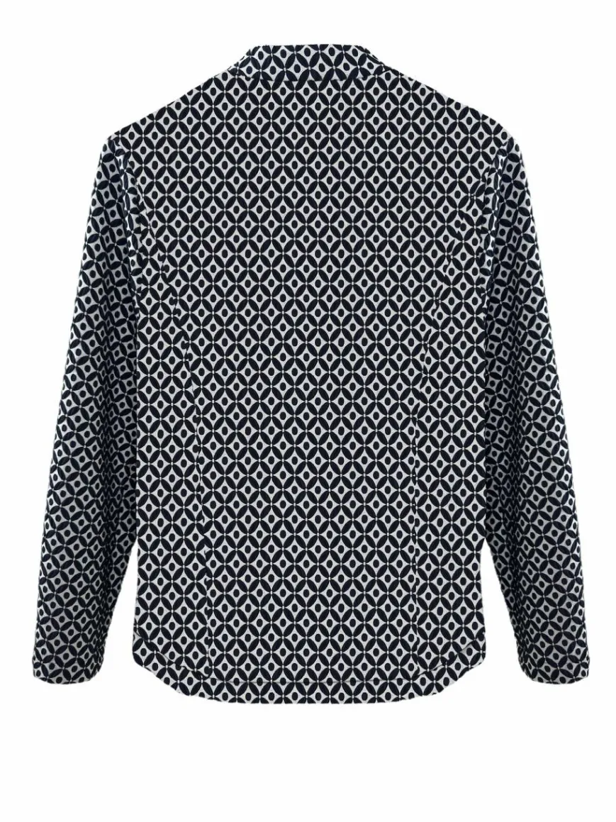 Frank Walder Blazer*Damen Blazer weiß blau gemustert